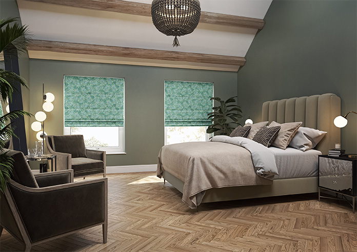 Goa, Pacific Green - Motorised Roman Blind - Image 6